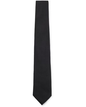 BOSS Silk Tie With Solid Weave - Black