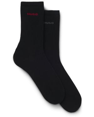 HUGO Set Van Twee Paar Logosokken - Zwart