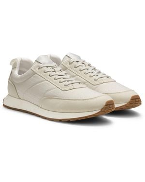 HUGO Running-Inspired Trainers With Monogram-Jacquard Uppers - White