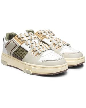 HUGO Trainers With Mesh And Faux Leather - White