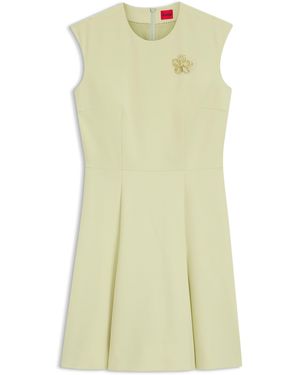 HUGO Vestido Sin Mangas Con Broche De Flores Dorado - Amarillo