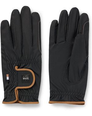 BOSS Reitsport-Handschuhe Aus Kunstleder - Schwarz