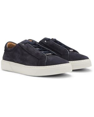 BOSS Gary Lowtop Sneakers Aus Veloursleder - Blau