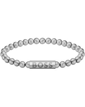 BOSS Tone Cuff With Logo Closure - White
