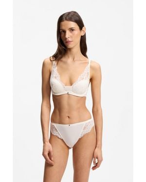 BOSS Underwire Bra With Lace Trims - Natural