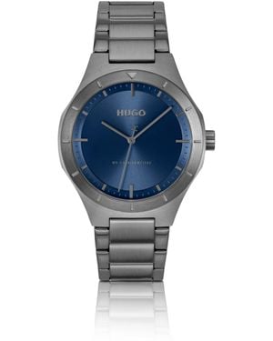 HUGO Lit Beschichtete Uhr Mit Blauem Zifferblatt