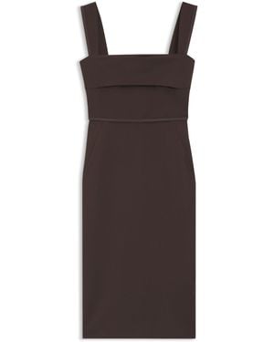 BOSS Slim-Fit Jersey Jurk Met Gelaagd Detail - Bruin