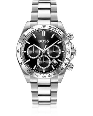 BOSS Dial Chronograph Watch With Steel Bracelet - Metallic