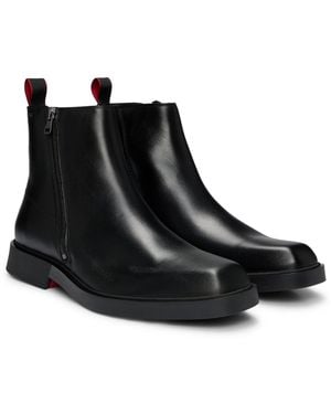 HUGO Zipped Half Boots - Black