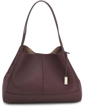 BOSS Tote Bag Aus Genarbtem Leder Mit Abnehmbarer Pouch - Lila