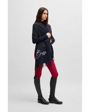 BOSS Equestrian Scarf With Embroidered Logo