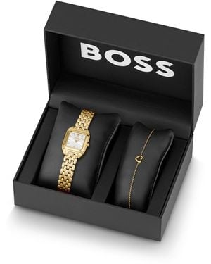 BOSS Tone Stainless Steel Watch And Bracelet Set - Black