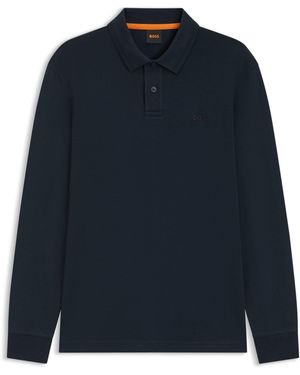 BOSS Polo A Maniche Lunghe - Blu