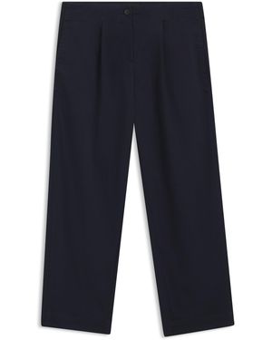 BOSS Pantalones Chinos Loose Fit En Sarga De Algodón Elástico - Azul