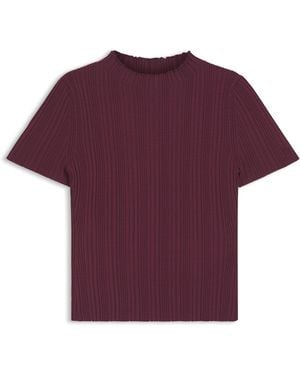 HUGO Jersey De Canalé Irregular Con Cuello Medio - Morado