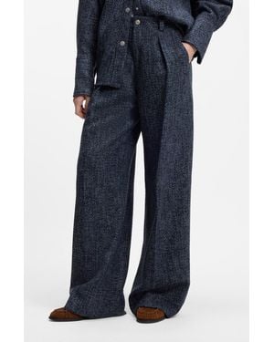 BOSS Patterned Women's Formal Pants Size 0 - Blue