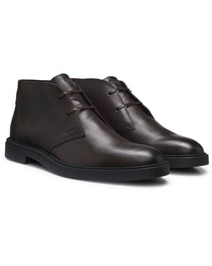 BOSS Botas Chukka De Piel Granulada Con Forro De Lana - Negro