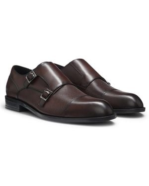 BOSS Double Monk Shoes - Brown