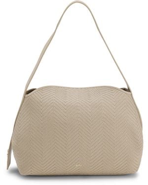 BOSS Woven Shoulder Bag With Double B Monogram - Natural