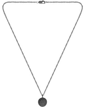 BOSS Collana Con Placcatura Nera E Medaglione Con Monogramma Double B - Nero