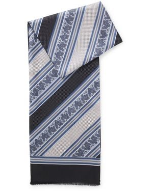 BOSS Paisley Silk Scarf - Blue