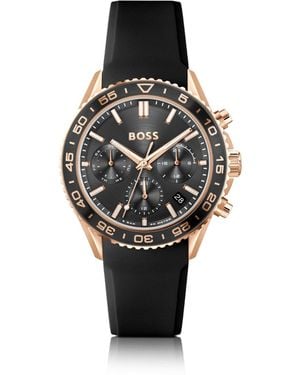 BOSS Carnation--Effect Watch With Silicone Strap - Black