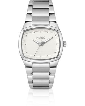 HUGO Telly Edelstahluhr Mit Gehäuse Im Retro-Stil - Grau