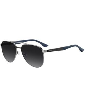 BOSS Double-Bridge Sunglasses With Carbon-Fibre Temples - Black