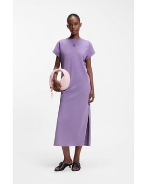 HUGO Cotton-Jersey T-Shirt Dress With Happy Logo - Purple