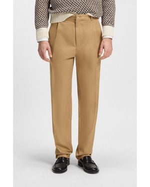 BOSS Relaxed-Fit Trousers - Natural