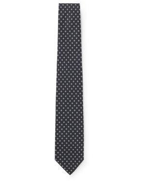 BOSS One Gemusterte Krawatte Aus Seiden-Jacquard - Weiß
