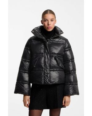 HUGO Water-Repellent Down Puffer Jacket - Black