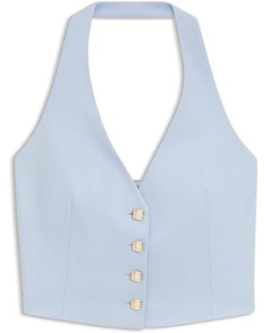 HUGO Slim-Fit Waistcoat With Halterneck - Blue
