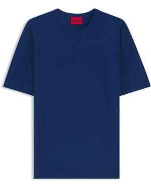 HUGO Slim-Fit Strick-T-Shirt - Blau