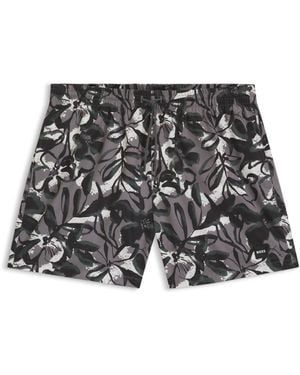BOSS Badeshorts Mit Durchgehendem Innenfutter Und Saisonalem Print - Schwarz