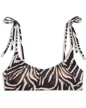 HUGO Bikinitop Met Print En Tweedelig Logobedeltje - Meerkleurig