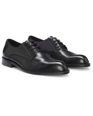 BOSS Derbys Aus Leder Mit Geprägtem Logo - Schwarz