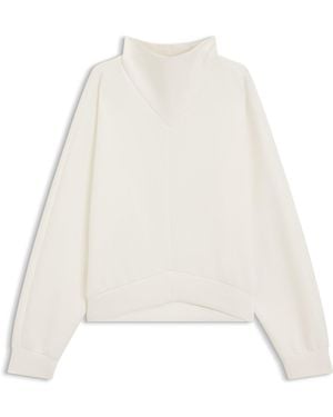 BOSS Loose-Fit Sweatshirt Met Gedrapeerde Opstaande Kraag - Wit