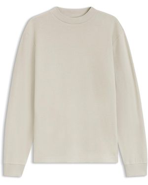 BOSS T-Shirt Van Katoen Met Lange Mouwen En Hoge Halslijn - Wit