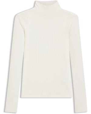 HUGO Stretch-Cotton Slim-Fit T-Shirt With Logo Print - White