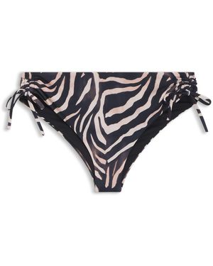 HUGO Braguita De Bikini Estampada Con Colgante Con Logo Apilado - Negro