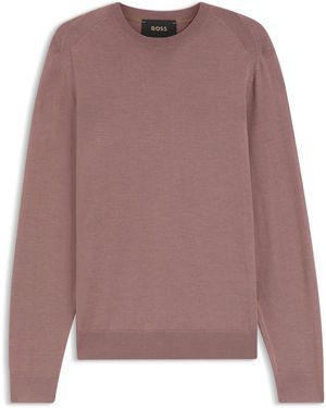 BOSS Pull En Laine, Soie Et Cachemire - Marron