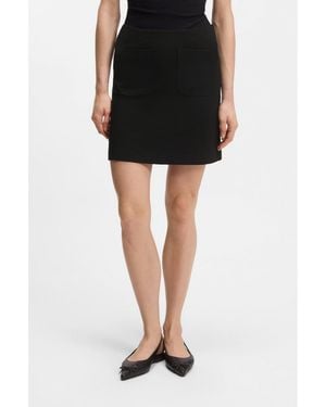 HUGO Punto Milano Jersey Mini Skirt With Front Pockets - Black