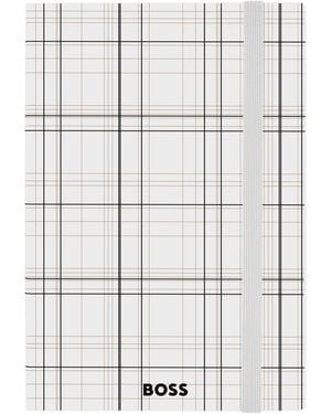 BOSS Cuaderno A5 A Cuadros Con Logo Estampado Metalizado - Blanco