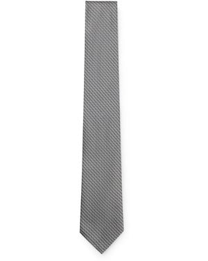 BOSS One Silk Tie With Jacquard Pattern - Grey