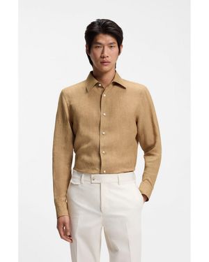 BOSS Slim-Fit Shirt - Natural