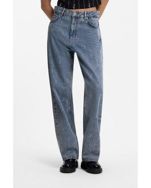 HUGO Wide-Leg Loose-Fit Jeans - Blue