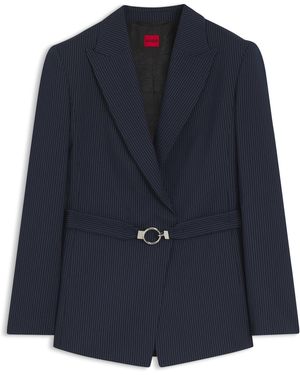HUGO Blazer Regular Fit Con Cinturón Con Hebilla - Azul