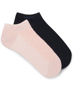 HUGO Two-Pack Of Ankle-Length Cotton-Blend Socks - Blue