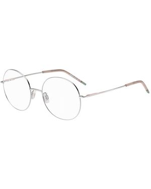 HUGO Round Optical Frames With Rose-Coloured Trims - Metallic